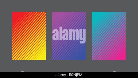 A4 Fading line pattern background set Stock Vector