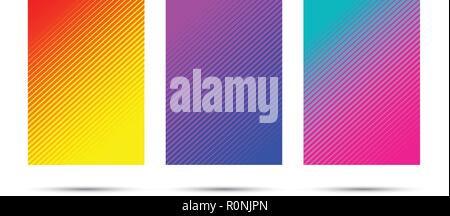 A4 Fading line pattern background set Stock Vector