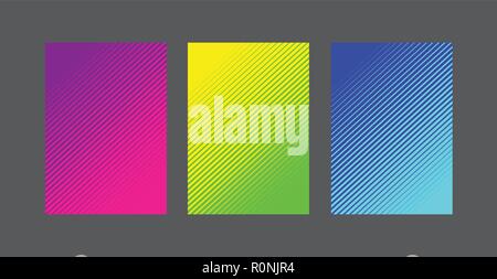 A4 Fading line pattern background set Stock Vector
