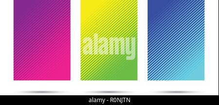 A4 Fading line pattern background set Stock Vector