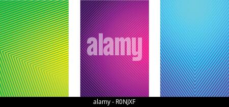 A4 Fading line pattern background set Stock Vector