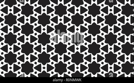 Black and white abstract geometric vector seamless pattern Stock Vector