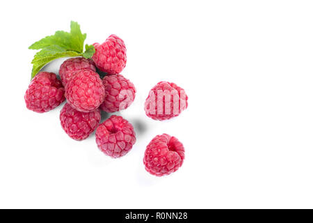 Raspberry pattern isolated on white Stock Photo