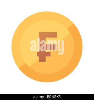 Vector icon of French Franc isolated on white Stock Vector
