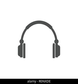 Audio headphones icon. Vector illustration, flat design. Stock Vector