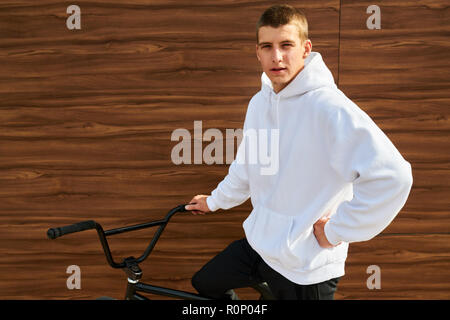 Young Man Wearing Hoodie Stock Photo