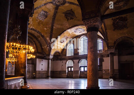 Interior of the Museum Hagia Sophia. Istanbul, Turkey - September 27, 2018. Stock Photo