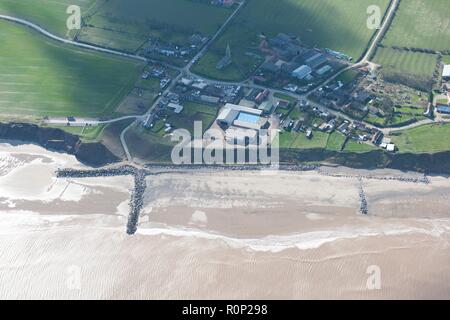 Mappleton village and sea defences, East Riding of Yorkshire, 2014. Creator: Historic England Staff Photographer. Stock Photo