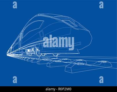 Modern speed train concept. Vector Stock Vector