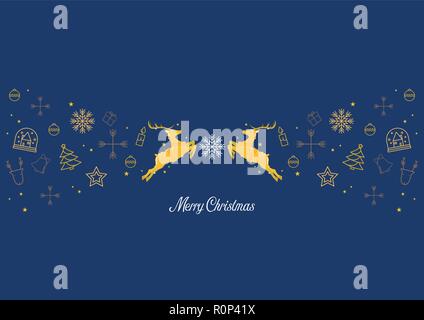 Merry christmas glass ball with Santa sleigh and winter house. Vector illustration Stock Vector