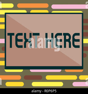 Text sign showing Text Here. Conceptual photo Blank space to put message express feelings template for writing. Stock Photo