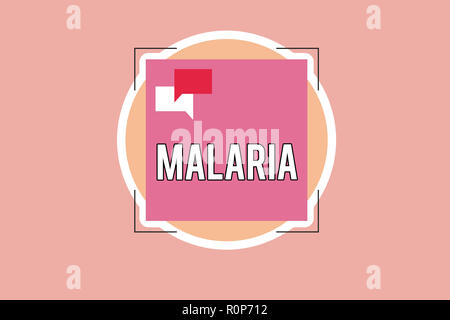 Writing note showing Malaria. Business photo showcasing Life threatening mosquito borne blood disease Periods of fever. Stock Photo