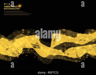 Abstract golden free stripe lines pattern with glitters, vector eps10 Stock Vector
