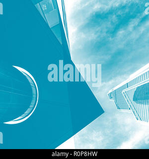 Abstract multiple exposure background. Architectural details. Toned Stock Photo
