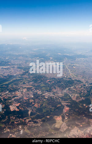 Carapicuiba and Barueri municipalities, Rodoanel Mario Covas, aerial view from a Gol airline plane, state of Sao Paulo, Brazil Stock Photo