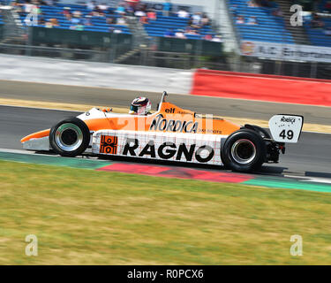 Neil Glover, Arrows A5, FIA Masters, Historic Formula One, F1, Formula 1, Silverstone Classic, July 2018, Silverstone, Chris McEvoy, circuit racing, c Stock Photo