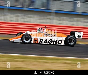 Neil Glover, Arrows A5, FIA Masters, Historic Formula One, F1, Formula 1, Silverstone Classic, July 2018, Silverstone, Chris McEvoy, circuit racing, c Stock Photo