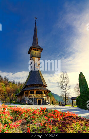 Vertical picture with Barsana monastery from Maramures, in Sigetu Marmatiei, Romania