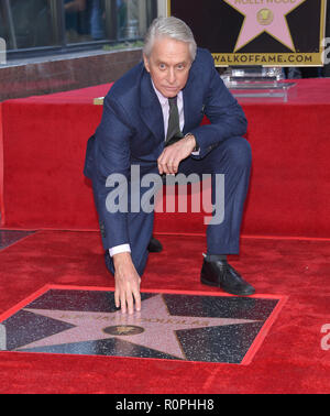 Hollywood, California, USA. 6th Nov, 2018. Michael Douglas joins the Walk of Fame in honoring Michael Douglas with a star in Hollywood. Credit: Lisa O'Connor/ZUMA Wire/Alamy Live News Stock Photo