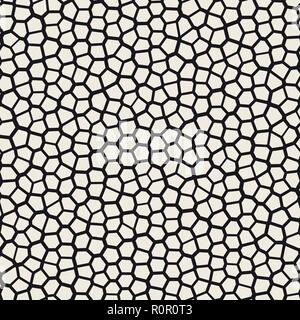 Seamless irregular lines vector mosaic pattern. Abstract chaotic tessellation texture Stock Vector