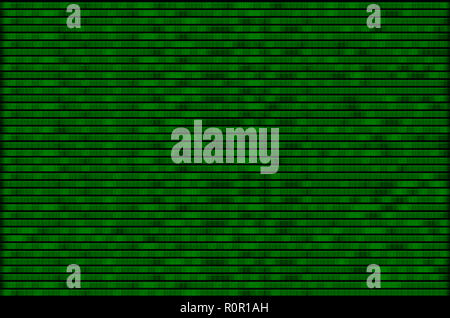An image of a blurry binary code made up of a set of green numbers on a black background. Motion effect Stock Photo