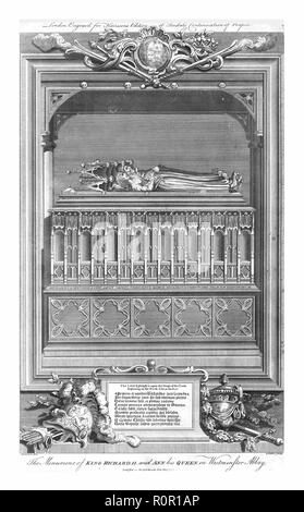 'The Monument of King Richard II. and Ann his Queen, in Westminster Abbey', mid 18th century. Creator: John Goldar. Stock Photo