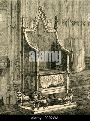 EDWARD III KING OF ENGLAND His coronation in Westminster Abbey, at ...