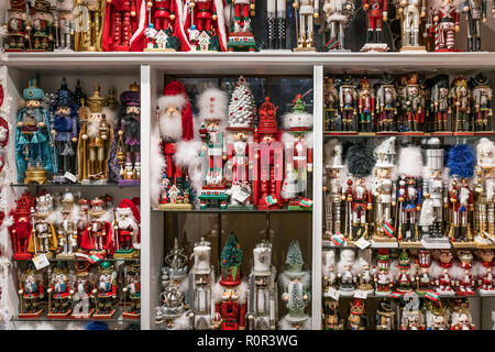 Wide selection of nutcracker figurines at the Yankee Candle flagship store, South Deerfield, Massachusetts, USA. Stock Photo