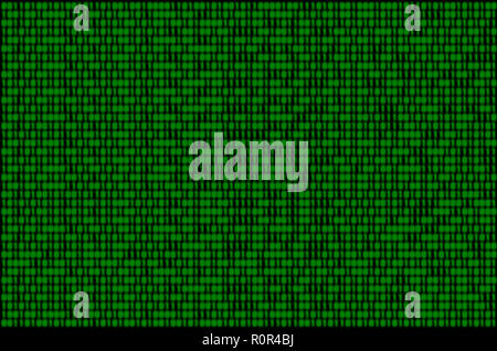 Image of a blurry binary code composed of a set of green numbers on a black background Stock Photo