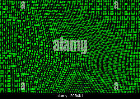 Distorted Random Code An image of a corrupted and distorted binary code made up of a set of ...