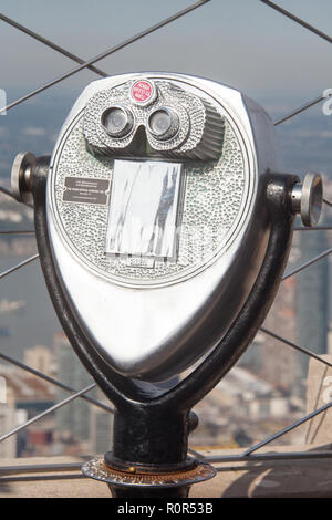 Coin operated binoculars, Empire State Building, New York City, United States of America.