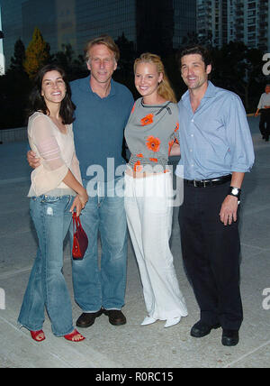 Peter Horton with wife posing with Katherine Heigl and patrick Dempsey(Grey's Anatomy)  at the ABC ALL STAR PARTY FOR THE NEW FALL SEASON - 2004  at t Stock Photo