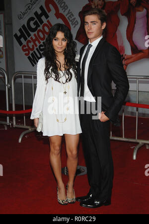 Vanessa Hudgens and Zac Efron  - High School Musical 3 Premiere at the Galen Center in Los Angeles.          -            HudgensVanessa EfronZac 36.j Stock Photo