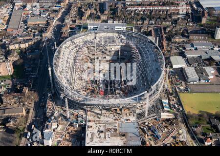 New Tottenham Hotspur FC stadium under construction, White Hart Lane, Tottenham, London, 2018. Creator: Historic England Staff Photographer. Stock Photo