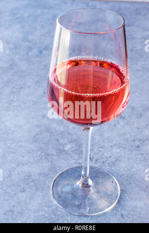 Pink Rose Blush Wine in Glass. Beverage Concept. Stock Photo