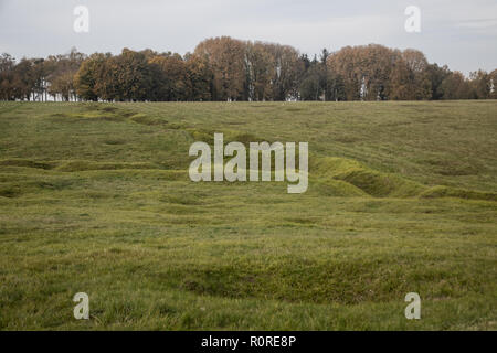 November 4, 2018: Beaumont-Hamel, Picardy, France. The remains of ...