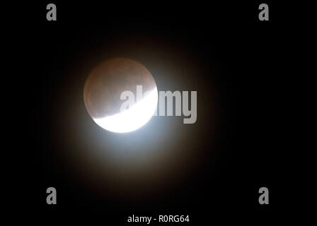 A Moon Eclipse Stock Photo