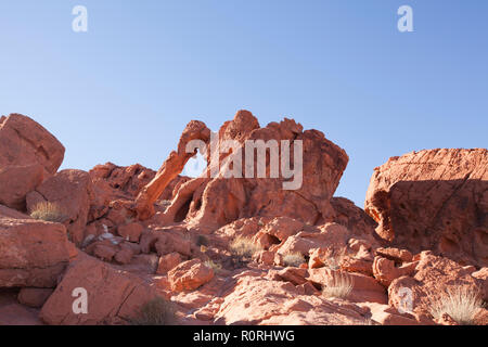 Rock formation known as Elephant Rock in The Valley of Fire State Park in Nevada Stock Photo