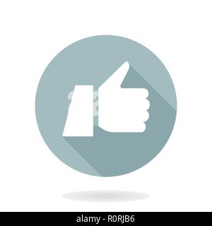 Fine Vector Flat Icon With Thumb Up Stock Vector