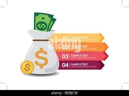 Money banner infographic. Vector illustration Stock Vector