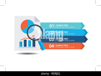 Analysis report banner infographic. Vector illustration Stock Vector