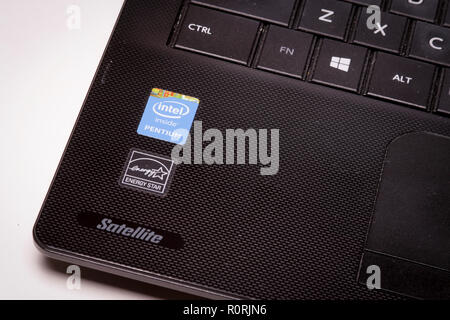Laptop Computer - Toshiba Satellite C55-B5270 Stock Photo