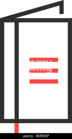 thin line black simple notebook icon Stock Vector