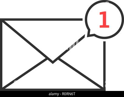 thin line notification icon speech bubble Stock Vector