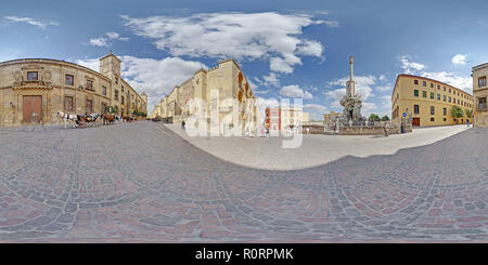 360 degree panoramic view of Cordoba - Plaza Triumfo, Mezquita, Catedral, Spain