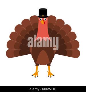 Turkey Pilgrimin on Thanksgiving Day Stock Vector