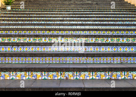 Caltagirone, Italy - September 22, 2018: Staircase of Santa Maria del Monte. Caltagirone, Sicily, Italy. Stock Photo