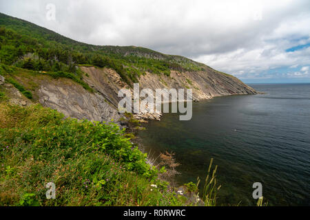 View to the northwest from above Meat Cove, Nova Scotia, Canada. Stock Photo