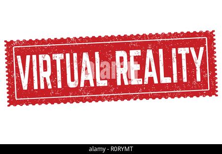 Virtual reality sign or stamp on white background, vector illustration Stock Vector