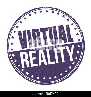 Virtual reality sign or stamp on white background, vector illustration Stock Vector